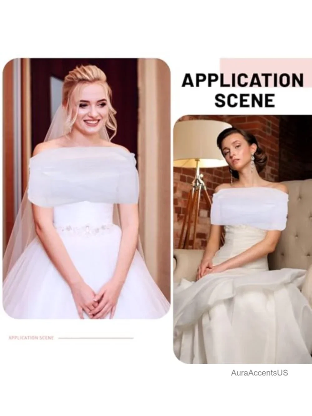 White Tulle Bridal Shawl Adjustable Wedding Cape Cover Up Women Formal Party